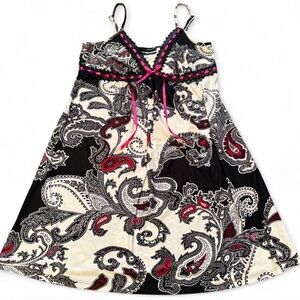 Studio Donatella Paisley Dress with Pink Highlights